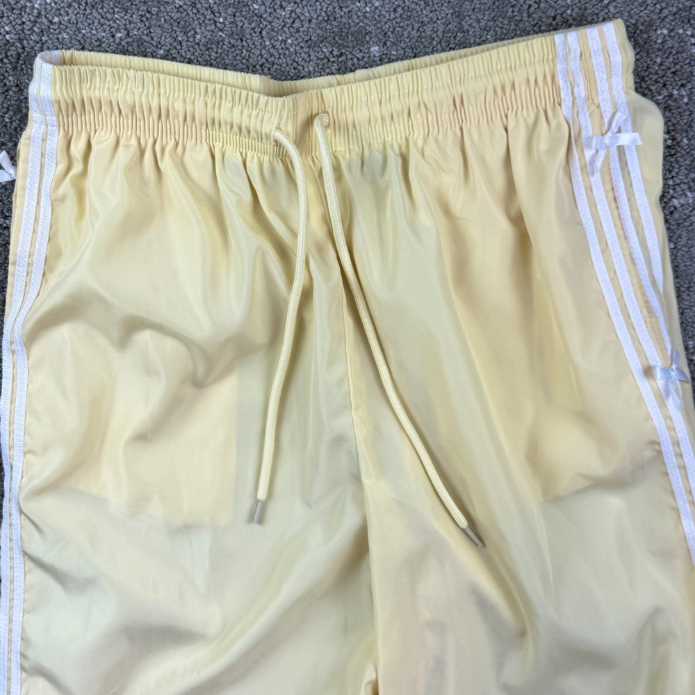 Rebel Veil Womens M Yellow Bow Track Pants Side Stripe Coquette Wide Leg